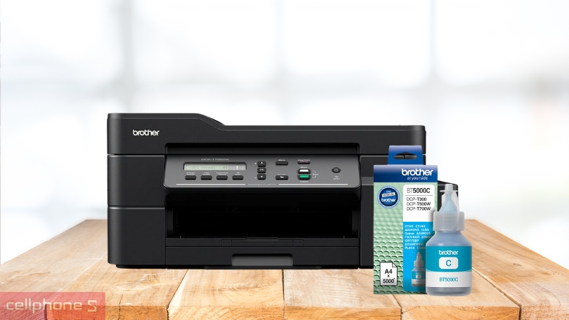 Mực in phun Brother BT5000C: độ phủ 5%, in 5000 trang, tương thích nhiều dòng máy