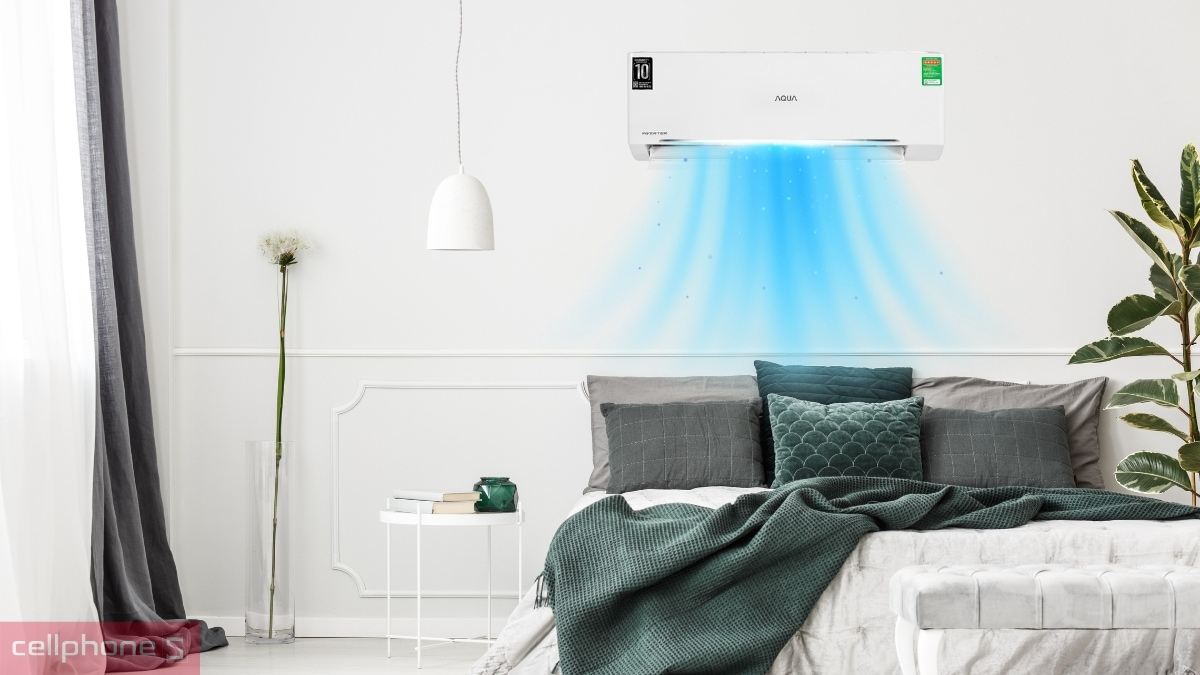 Luồng gió máy lạnh AQUA Inverter 1.5 HP AQUA RV13QA2