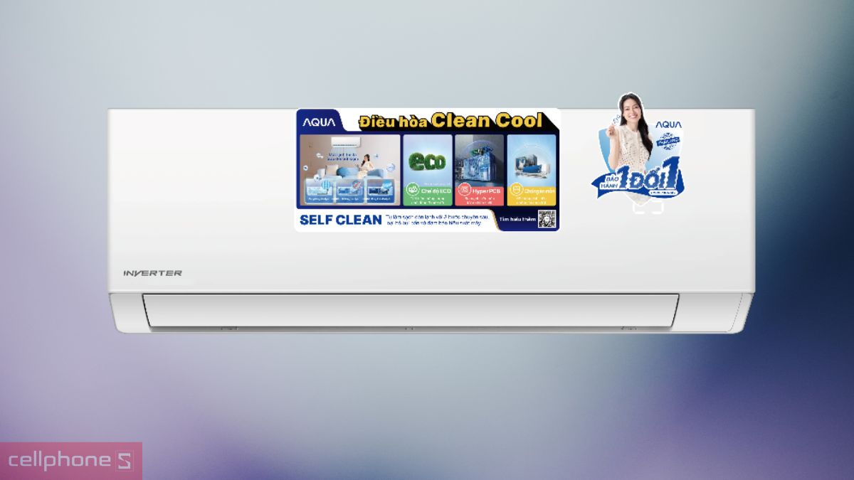 Công nghệ Self Clear máy lạnh Aqua Inverter 1.5 HP AQA-RV13QA