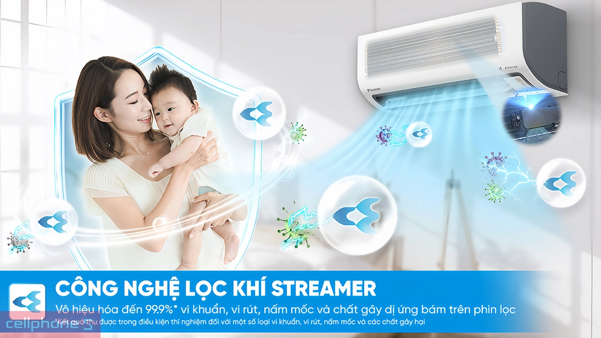 Công nghệ Streamer máy lạnh Daikin Inverter 1.5 HP FTKF35ZVMV/RKF35ZVMV