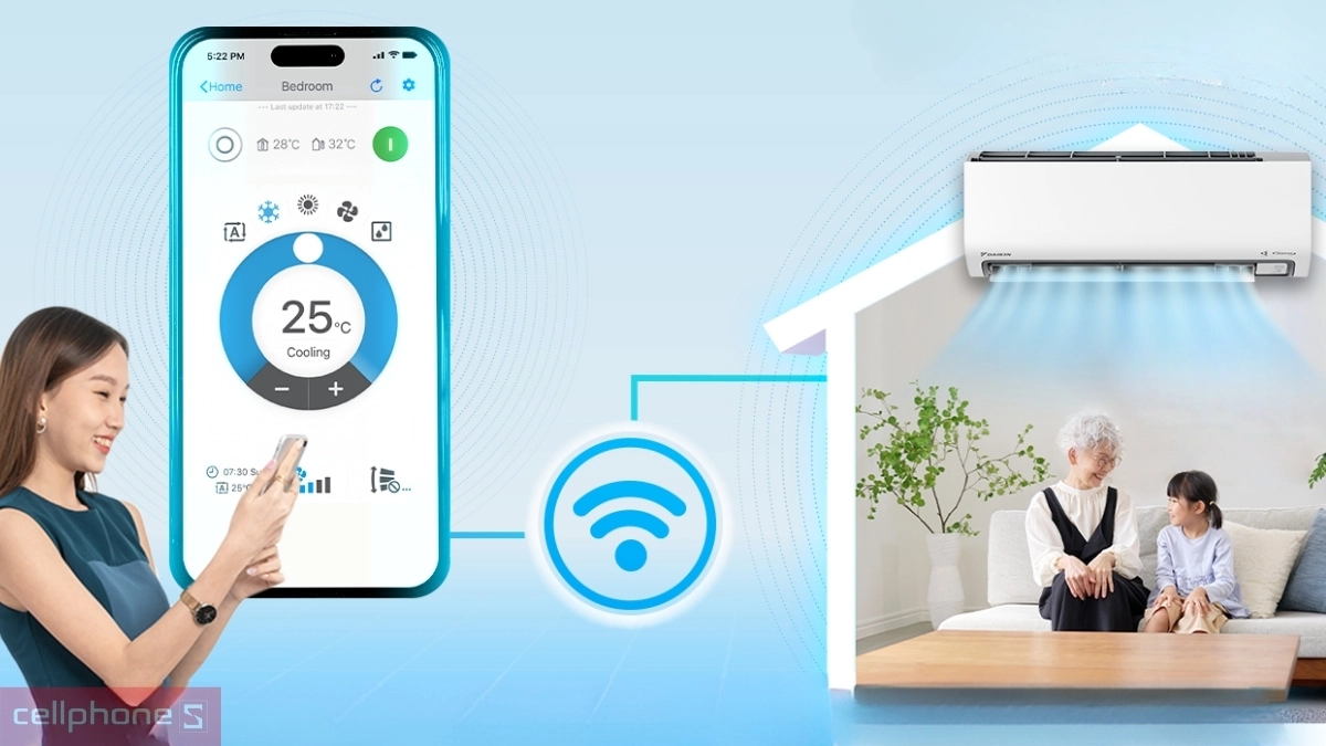 Điều khiển từ xa máy lạnh Daikin Inverter 2.5 HP FTKF60ZVMV/RKF60ZVMV