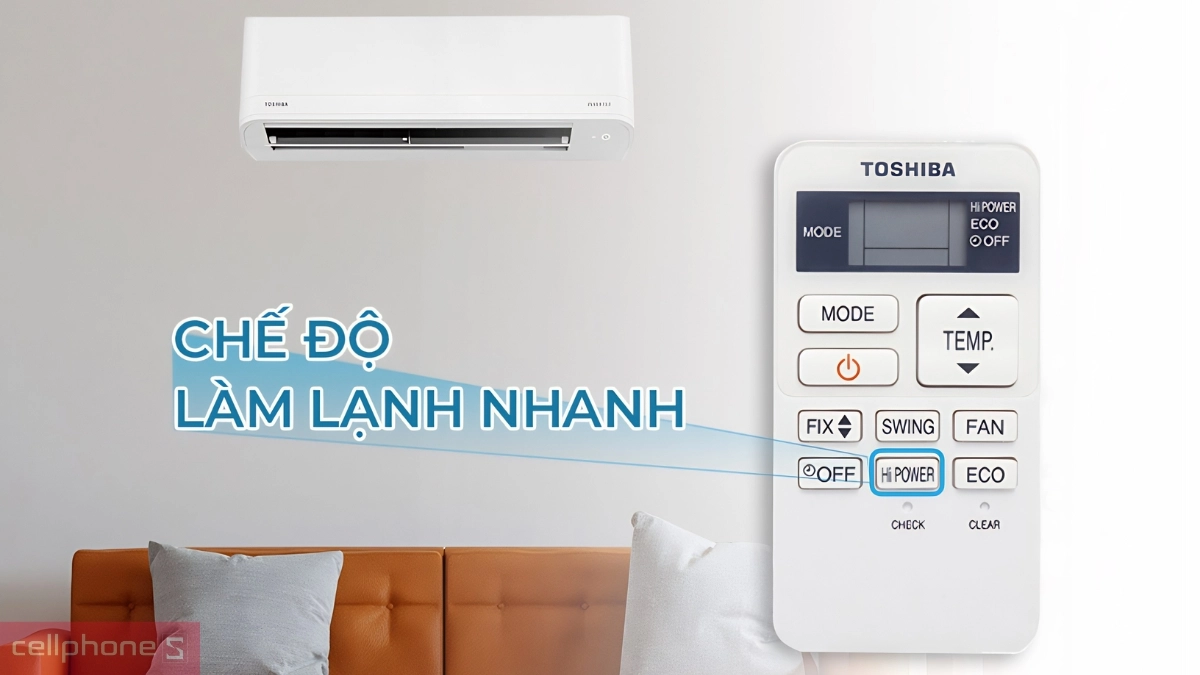 Chế độ Hi Power trên Máy lạnh Toshiba 1 HP Z2 H10Z2KCVG 2025