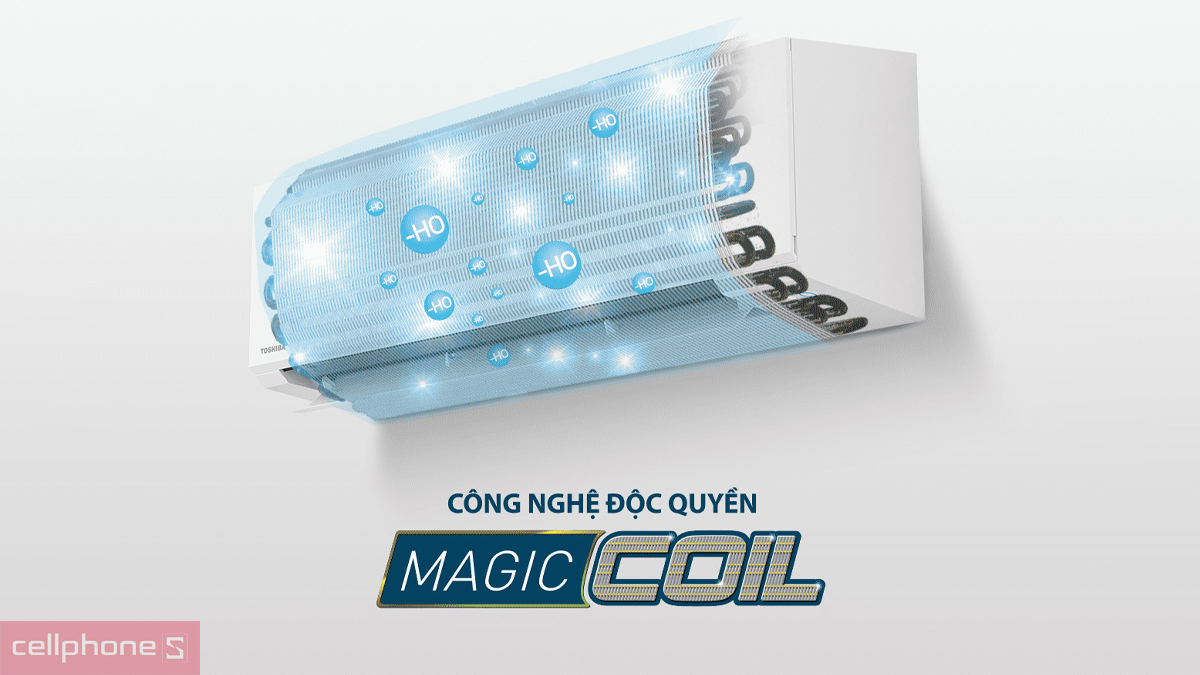 Lớp phủ Magic Coil của Máy lạnh Toshiba 2 HP E2-H18E2KCVG-2021