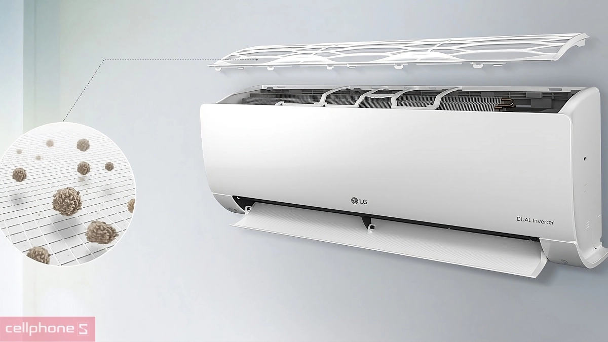 Lọc bụi mịn với máy lạnh LG Inverter 1.5HP IEC12G1