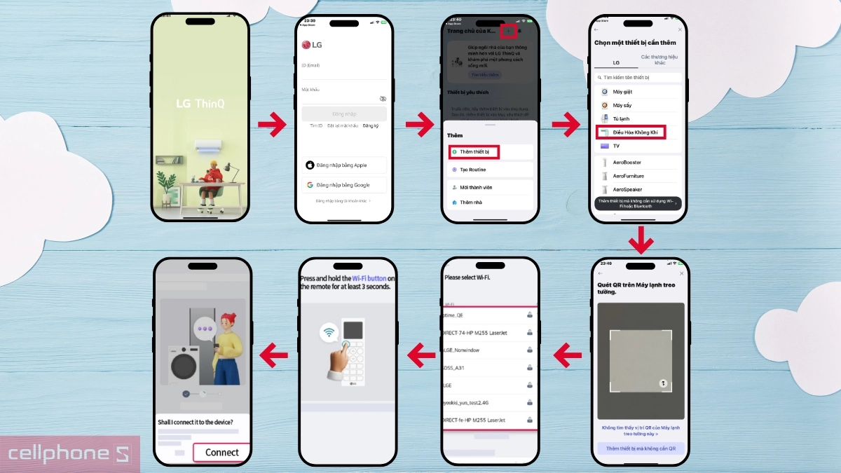 Quy trình kết nối máy lạnh LG Inverter 1.0 HP IEC09G1