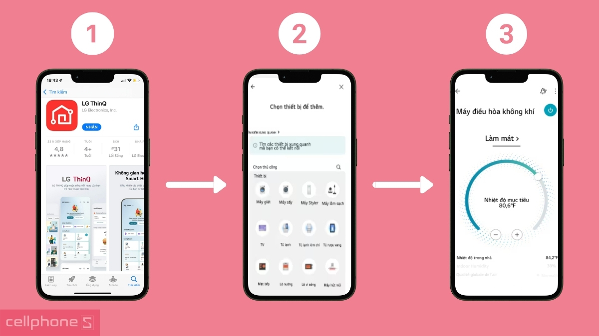 Kết nối app với máy lạnh LG Inverter 2.5 HP IEC24M2