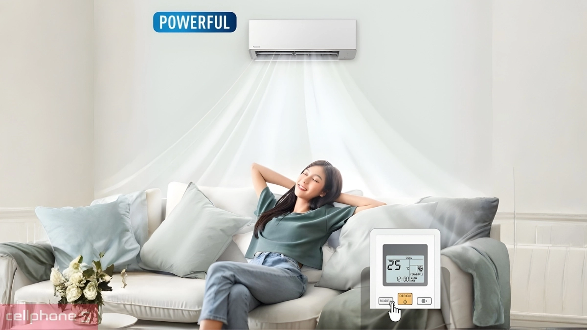 Chế độ POWERFUL máy lạnh Panasonic 2 HP CU/CS-N18AKH-8