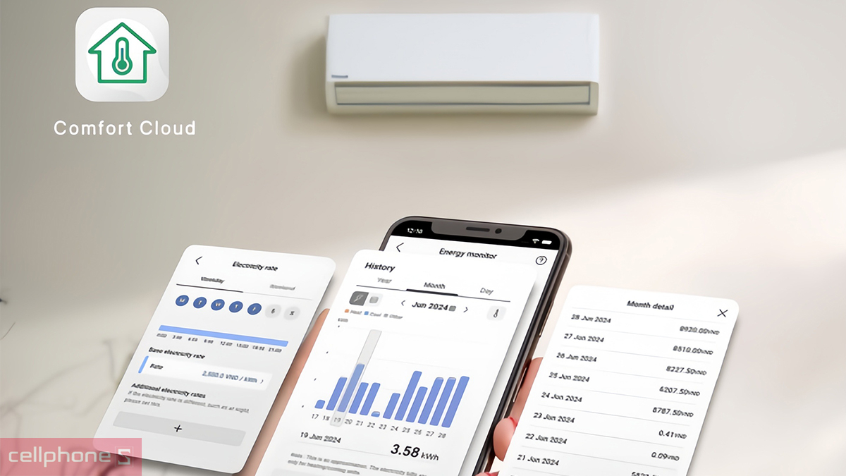 Thiết kế máy lạnh Panasonic Inverter 1.5 HP CU/CS-U12BKH-8