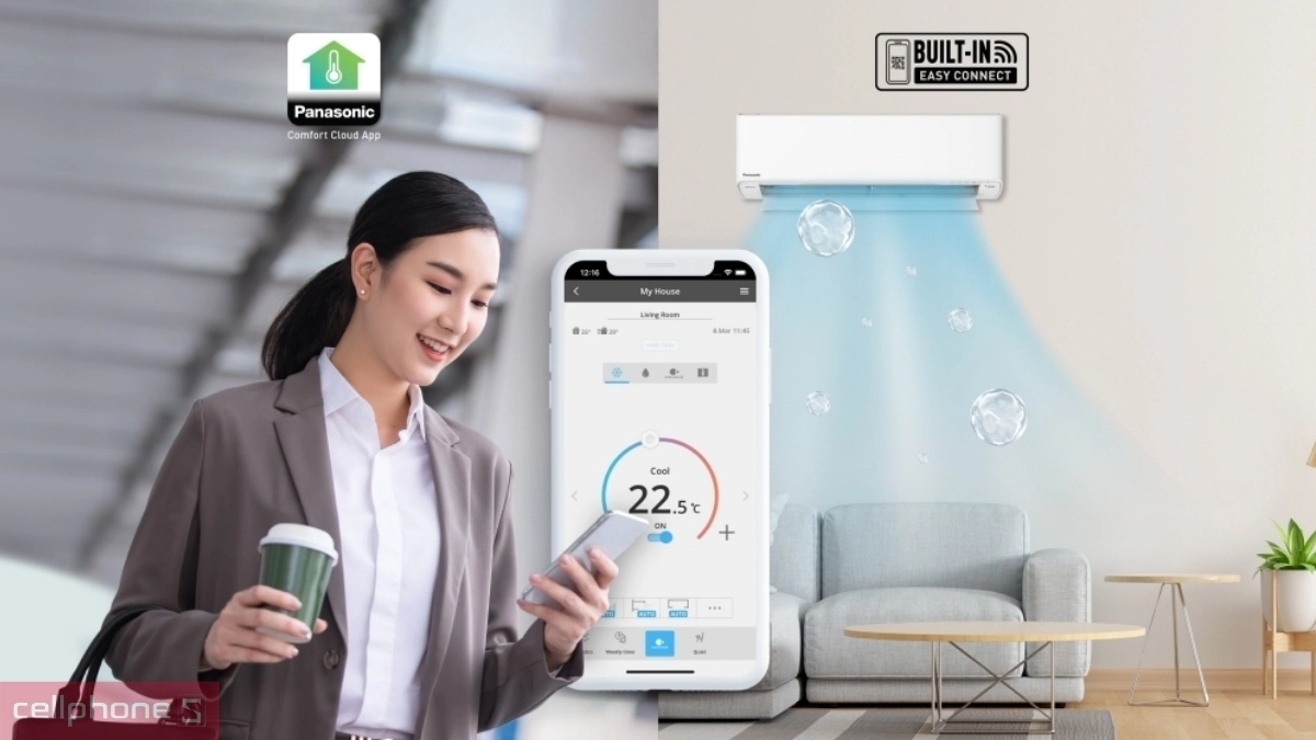 Kết nối app Panasonic Comfort Cloud với máy lạnh Panasonic Inverter 1 HP CU/CS-U9ZKH-8