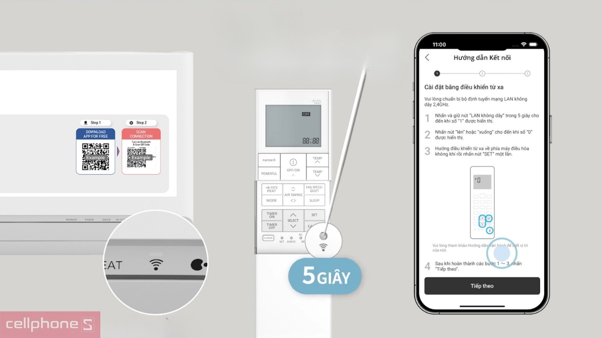 Hướng dẫn kết nối app Panasonic Comfort Cloud máy lạnh Panasonic Inverter 2 HP (CU/CS-XU18BKH-8) chi tiết