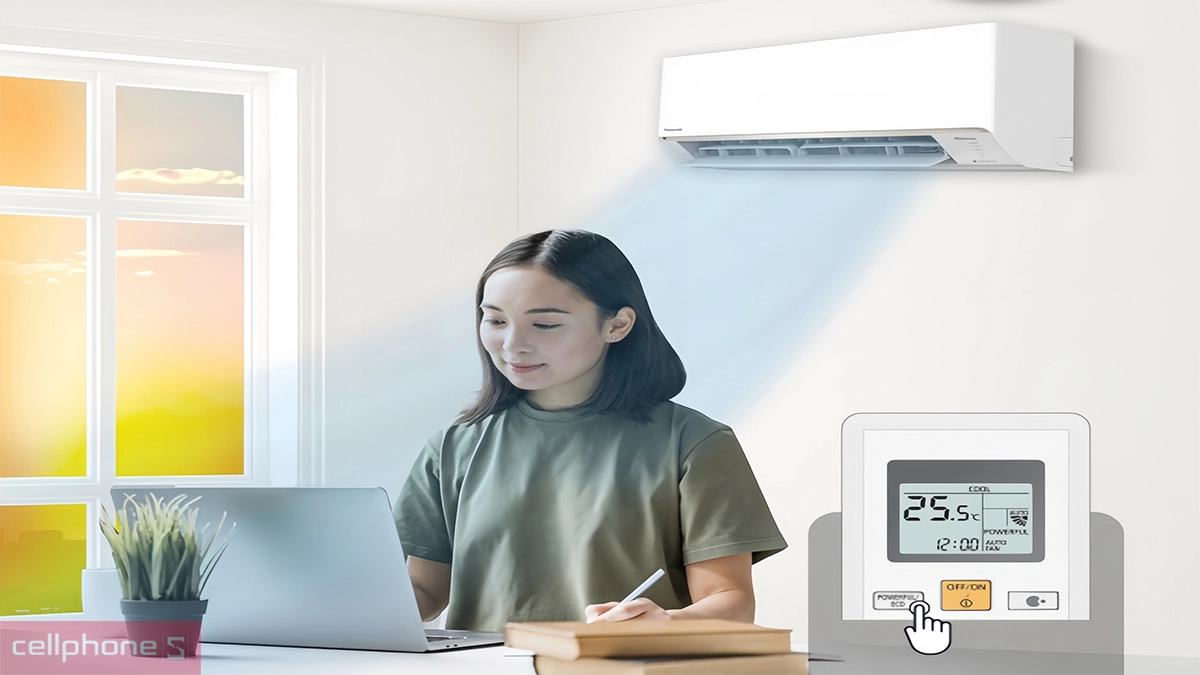 Chế độ Powerful trên Máy lạnh Panasonic Inverter 2 HP CU/CS-YZ18AKH-8