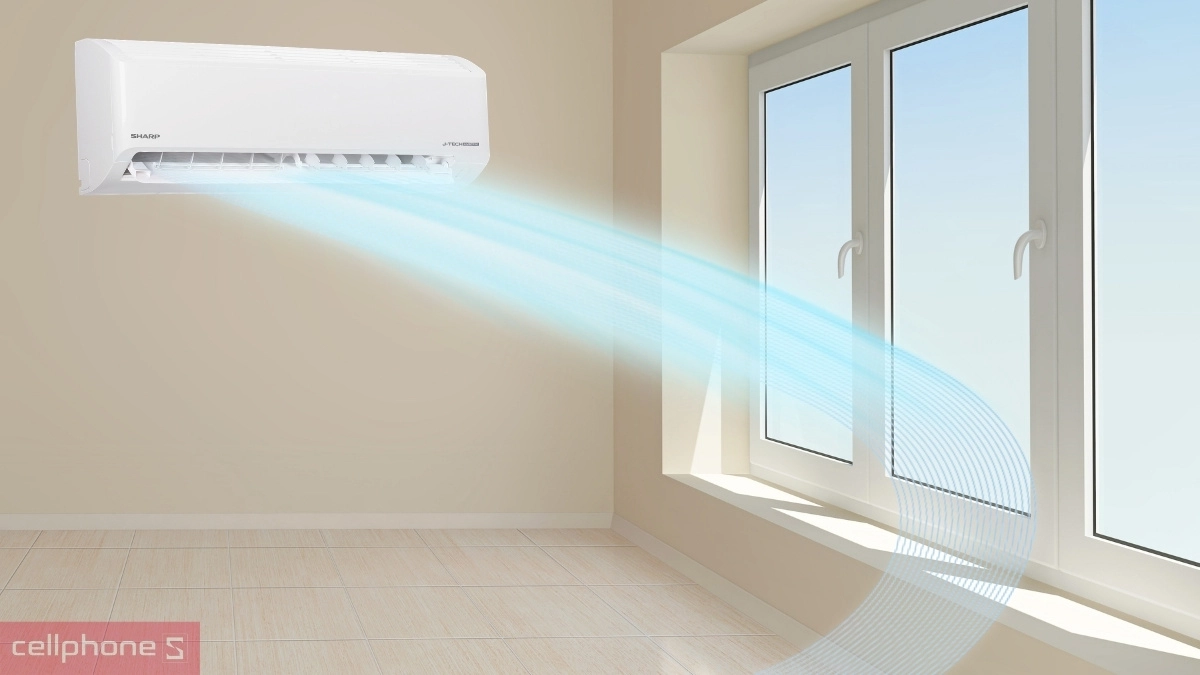 Luồng gió Coanda máy lạnh Sharp Inverter 1.5HP AH-X13DEW
