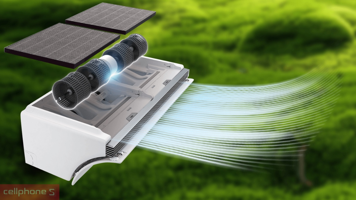 Quạt có 4 mức gió máy lạnh Sharp Inverter 1.5 HP AH-XP13DPW