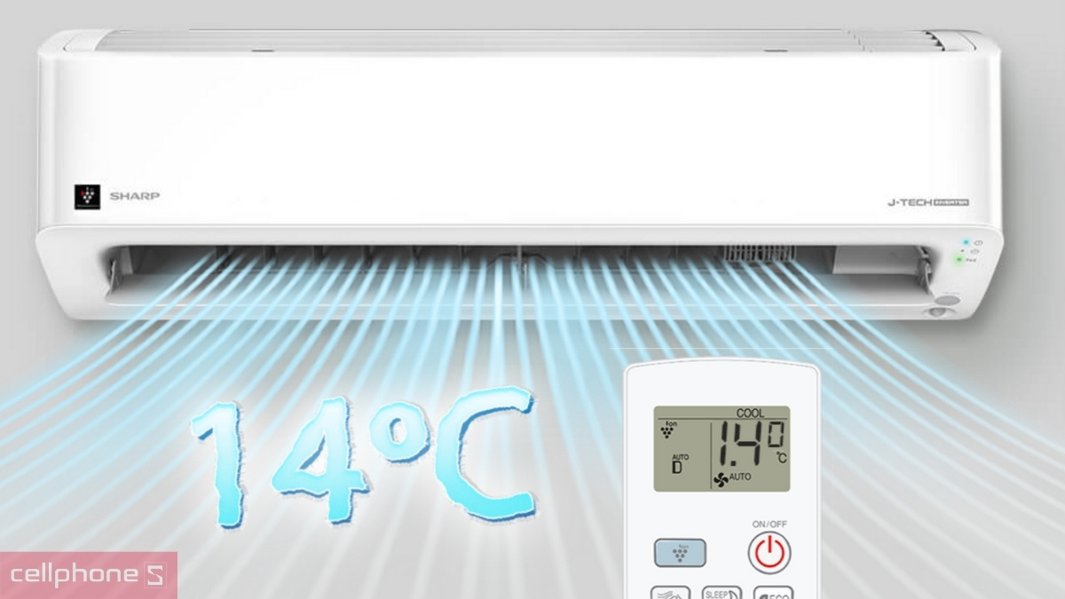 Hiệu suất làm lạnh trên máy lạnh Sharp Inverter 1 HP AH-XP10CHW