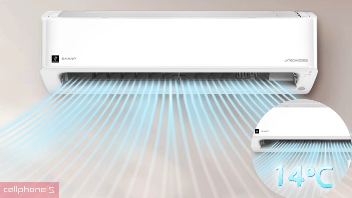 Điều chỉnh máy lạnh Sharp Inverter 1.0HP 2025 AH-XP10CMW