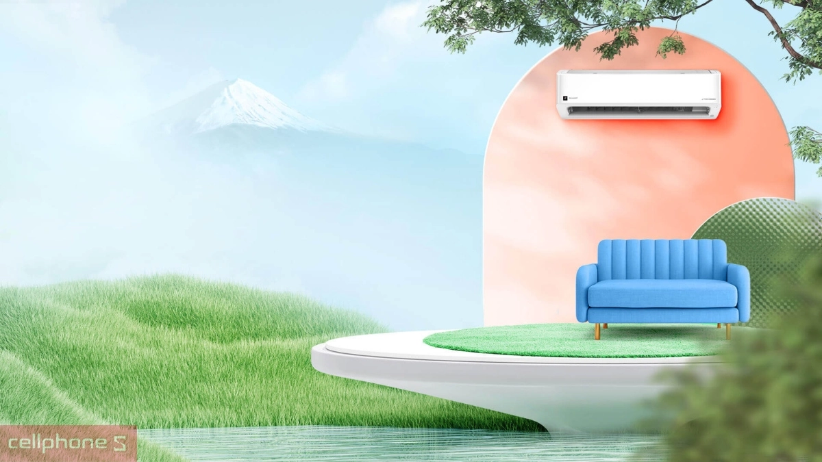 Thiết kế máy lạnh Sharp Inverter 1.0HP 2025 AH-XP10CMW