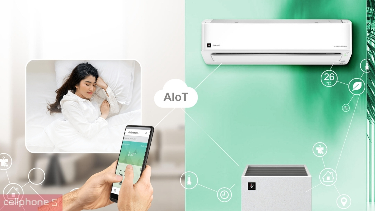 Thiết kế máy lạnh Sharp Inverter 2 HP (AH-XP18CHW)