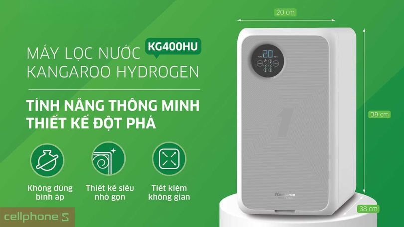 Máy lọc nước Kangaroo Hydrogen KG400HU - Nhỏ gọn, lọc công suất cao