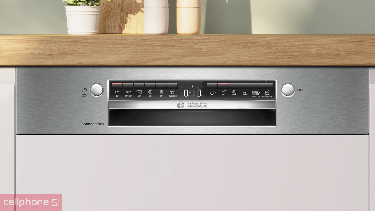 Điều khiển Home Connect trên Máy rửa bát bán âm Bosch 14 bộ Series 4 (SMI4EVS08E)