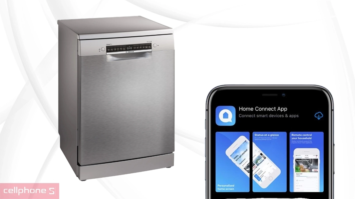 Tính năng kết nối app của máy rửa bát Bosch (SMS4ECI26E)