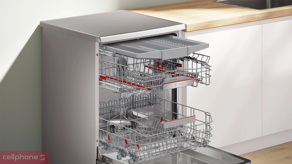 Khay VarioDrawer trên Máy rửa bát độc lập Bosch 14 bộ Series 6 (SMS6ZCI00P)
