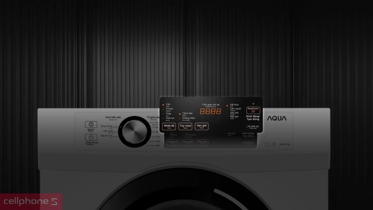 Bảng điều khiển máy sấy Aqua thông hơi 9kg AQH-V901K PS