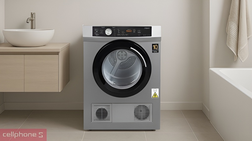 Bảng điều khiển máy sấy thông hơi Aqua 8kg AQH-V800H.SS