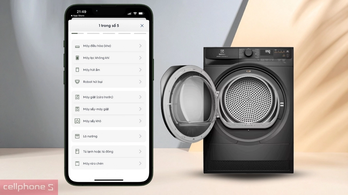 Hướng dẫn kết nối app với máy sấy bơm nhiệt Electrolux 9kg (EDH903R7SC) 