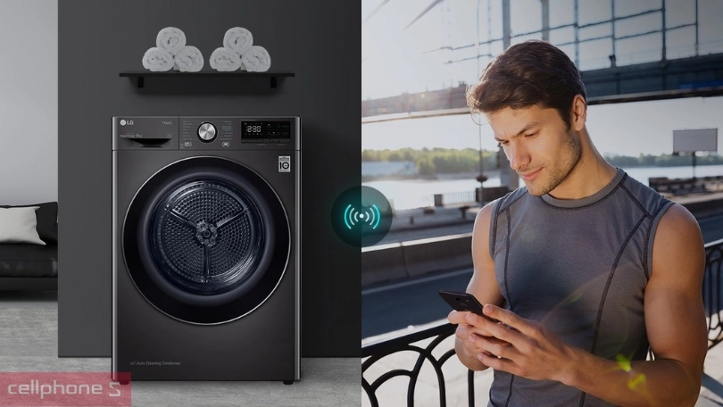 Khả năng kết nối, điều khiển qua Wifi của máy sấy LG Inverter bơm nhiệt 10.5kg DVHP50B