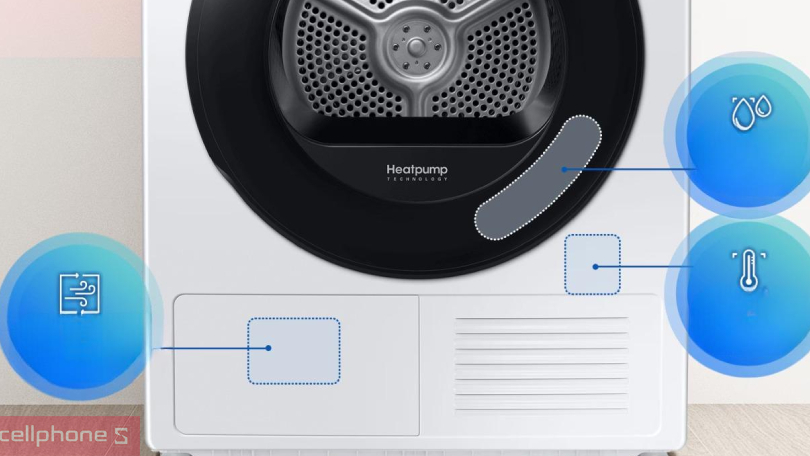 Máy sấy quần áo Samsung Heatpump 9Kg DV90TA240AE/SV