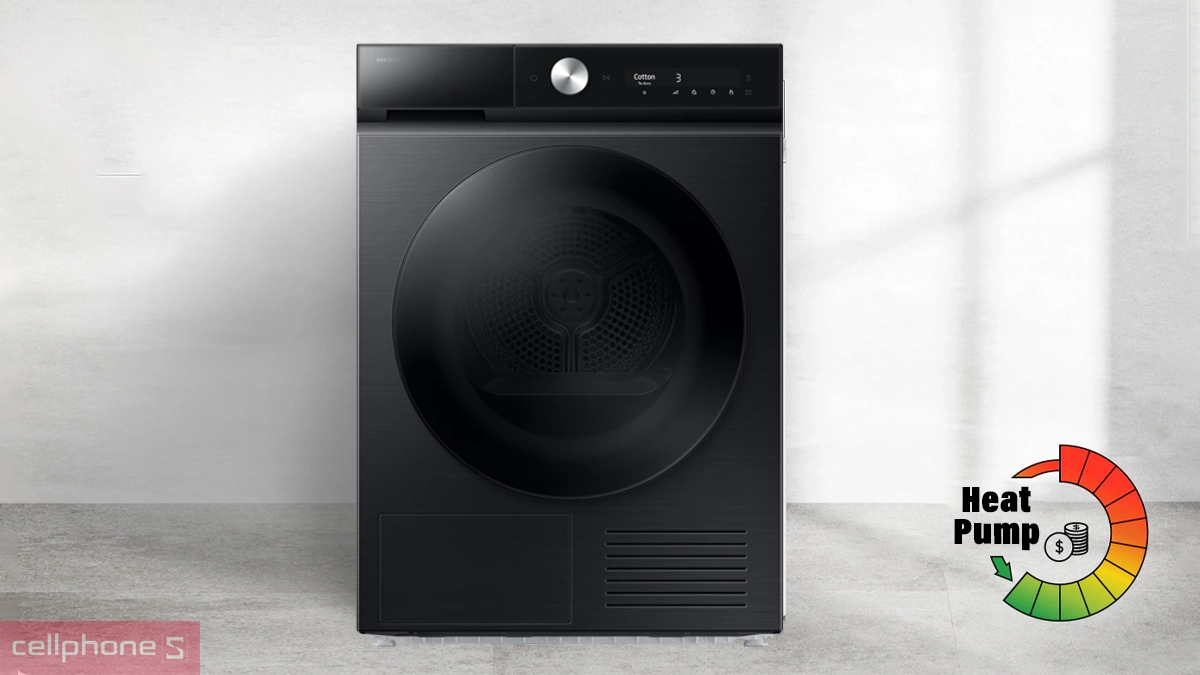 Công nghệ sấy bơm nhiệt hiện đại của máy sấy Samsung bơm nhiệt 10kg (DV10BB9440GBSV)