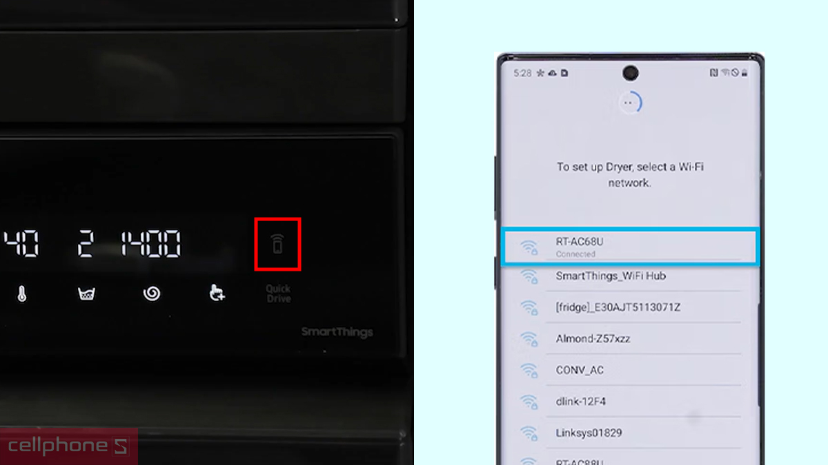 Hướng dẫn kết nối máy sấy Samsung bơm nhiệt 10kg (DV10BB9440GBSV) với SmartThings