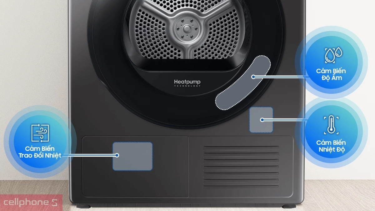 Khối lượng máy sấy Samsung bơm nhiệt 9kg DV90CGC2A0ABSV