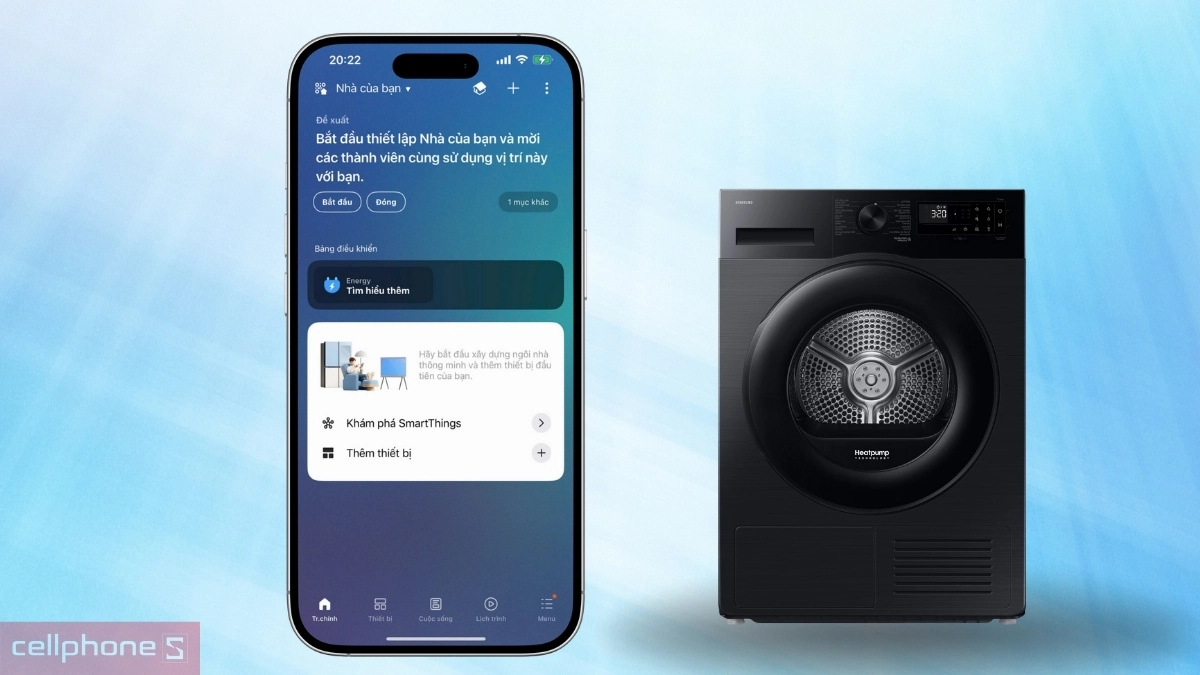 Thêm thiết bị máy sấy Samsung bơm nhiệt 9kg DV90CGC2A0ABSV