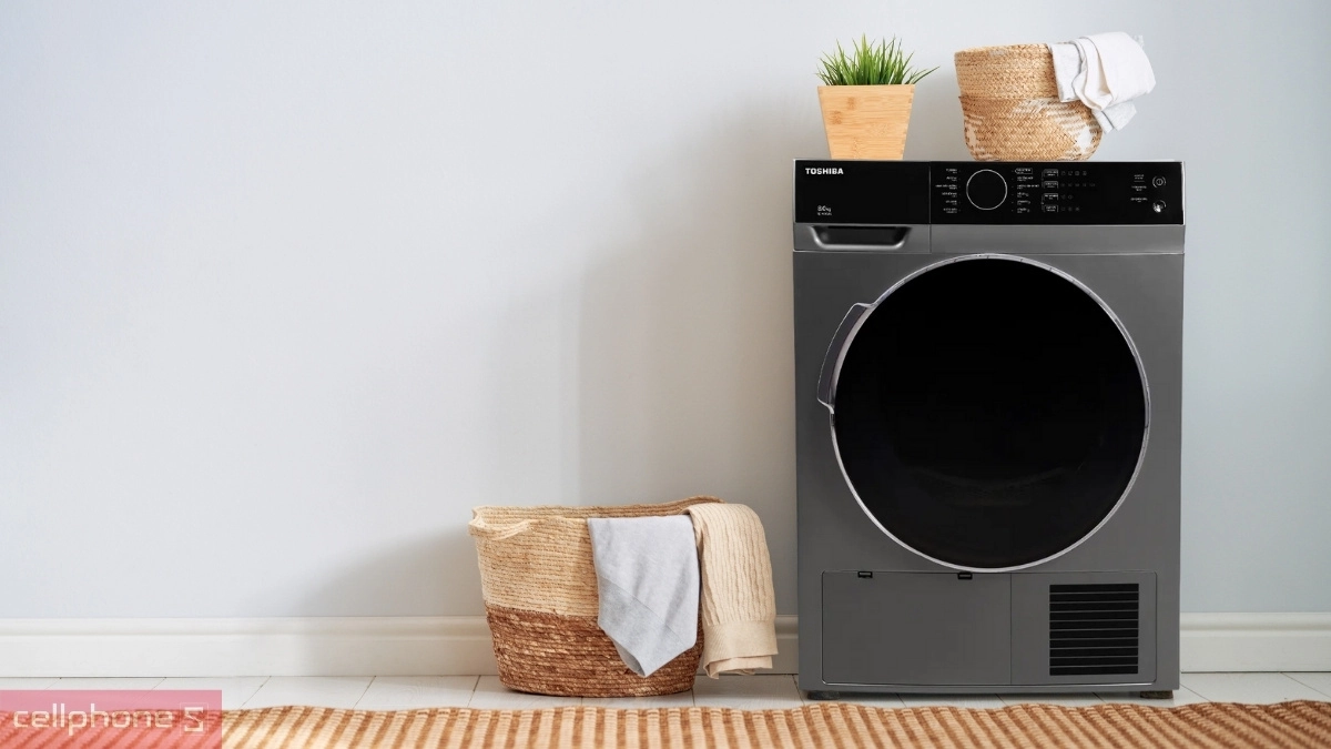 Thiết kế máy sấy Toshiba bơm nhiệt 8kg TD-K90MEV(SK)