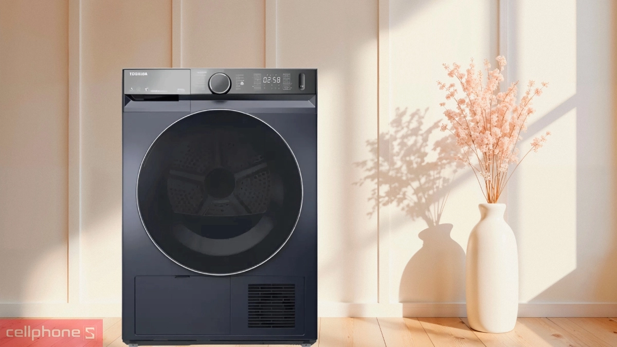 Thiết kế, chất liệu của máy sấy Toshiba bơm nhiệt 10 kg (TD-BP110GHV(MG))