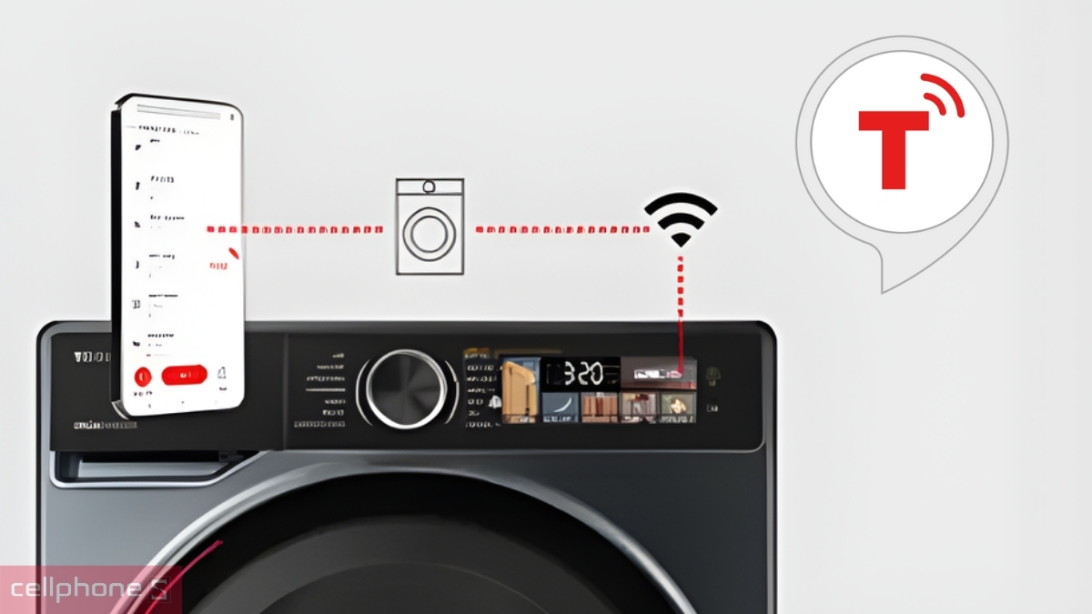 Khả năng điều khiển tiện lợi qua app của đáy sấy Toshiba bơm nhiệt 10kg (TD-T25BS110HWV(MG))