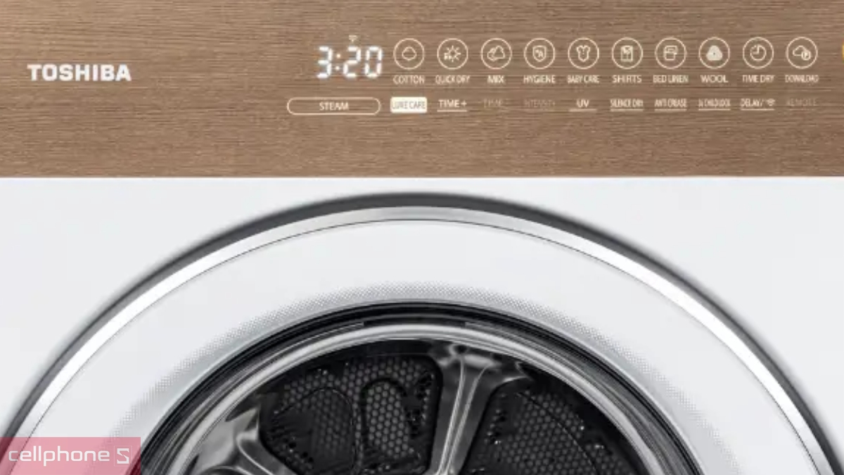 Điều khiển máy sấy Toshiba bơm nhiệt 8kg TD T37BS90HWV WT