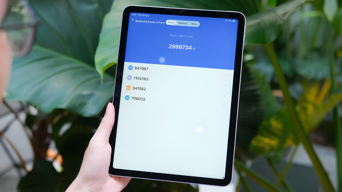 Điểm hiệu năng CPU và GPU ấn tượng của Apple iPad Air M4