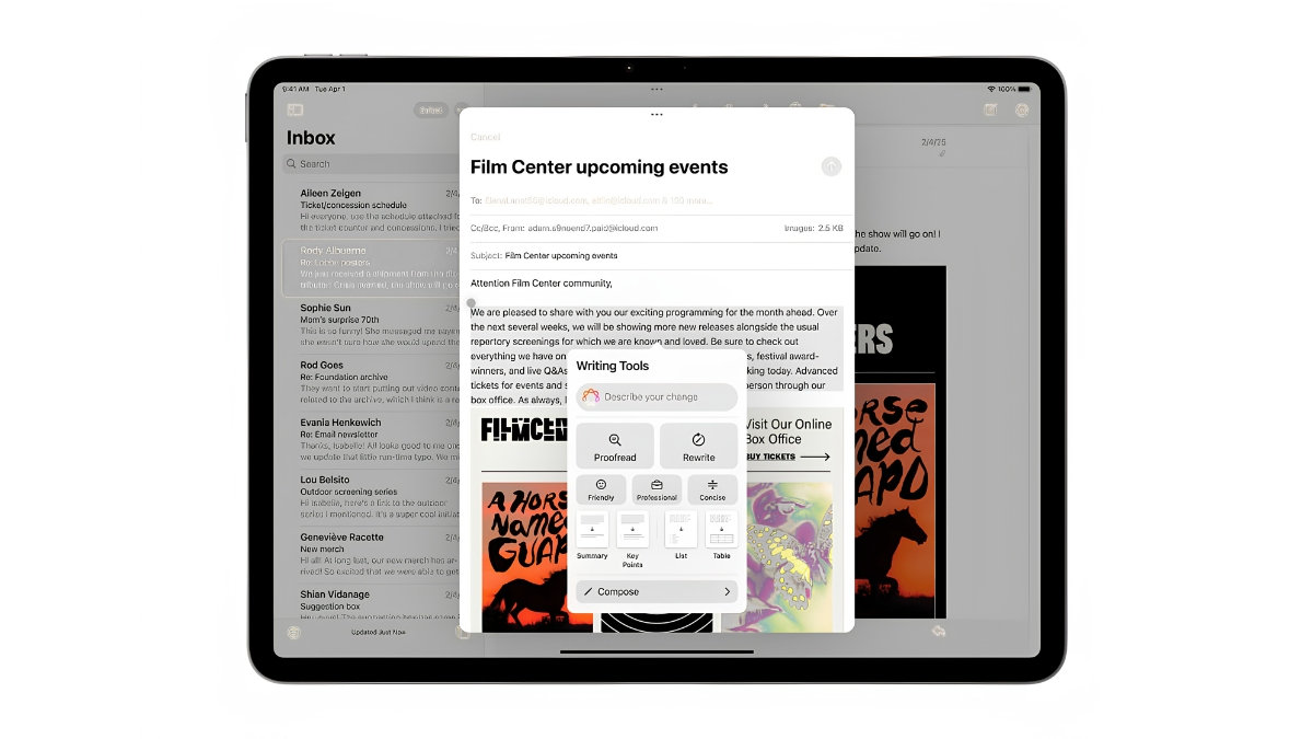 Apple iPad Air M3 hỗ trợ các tính năng Apple Intelligence thông minh