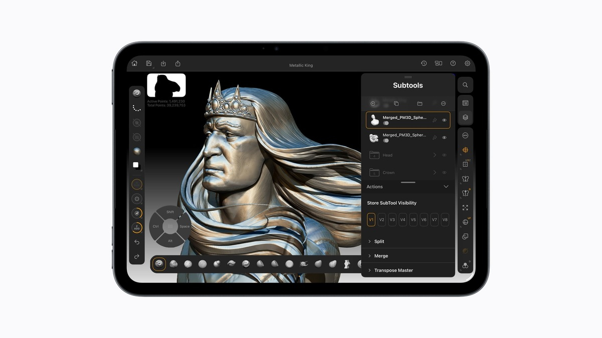 iPad mini 8 có camera trước 12 MP Center Stage đặt trên cạnh ngang, thuận tiện khi gọi FaceTime
