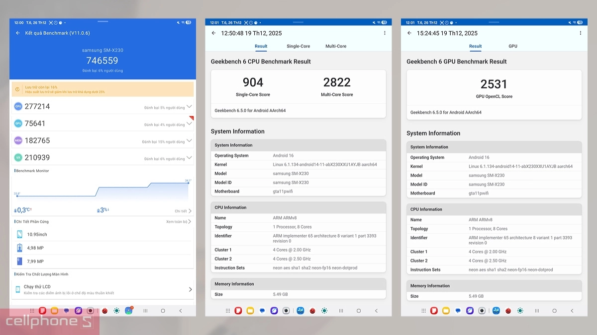 Cấu hình mạnh mẽ máy tính bảng Samsung Galaxy Tab A11 Plus WiFi