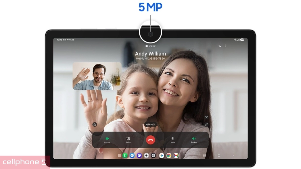 Camera quay chụp sắc nét máy tính bảng Samsung Galaxy Tab A11 Plus WiFi