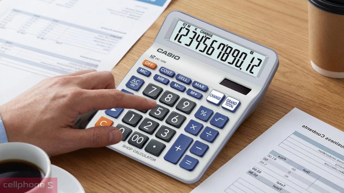 Chức năng thương mại trên máy tính Casio DC12M