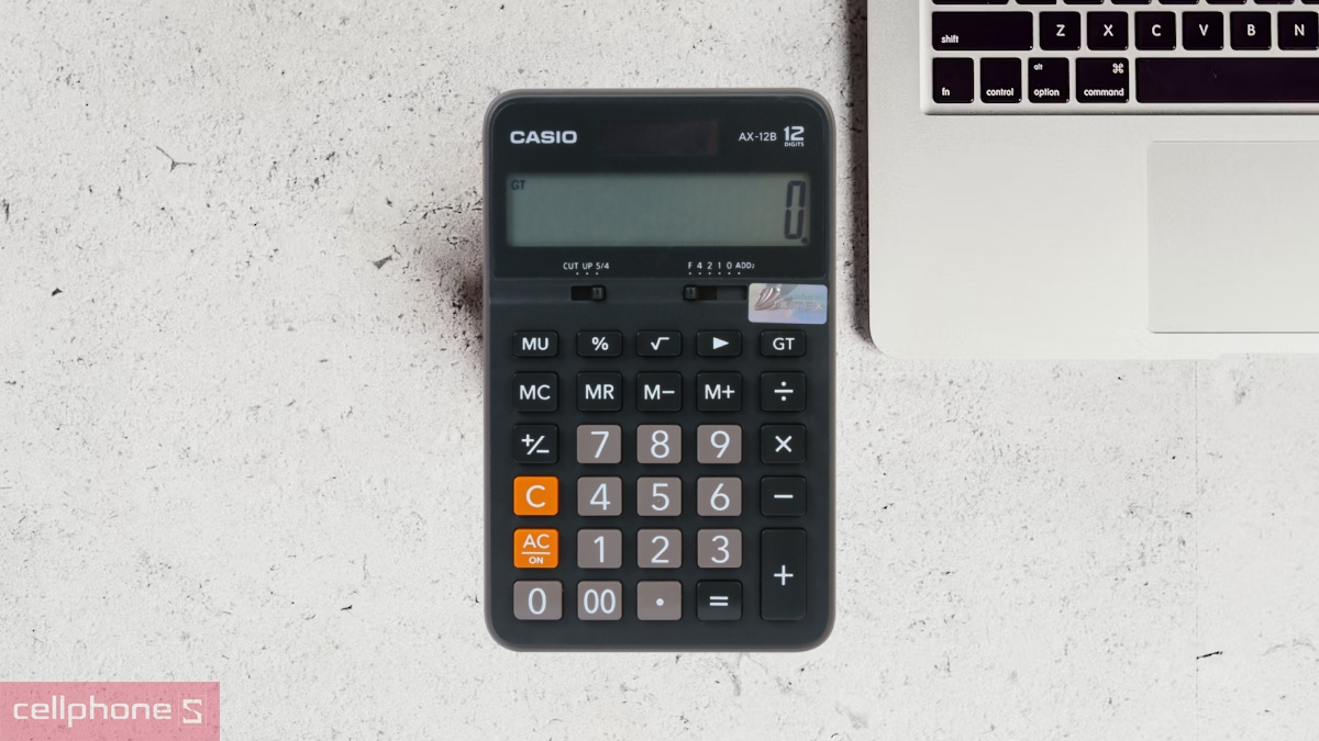 Máy tính cầm tay Casio AX12B phục vụ tính toán đơn hàng và chi phí