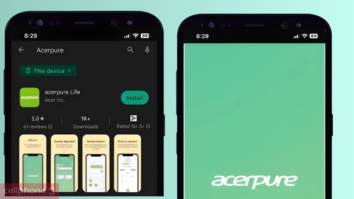 Hướng dẫn sử dụng, kết nối máy lọc không khí Acerpure Cool C2-UVC AC553-50W 65W với điện thoại