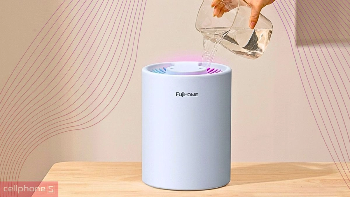 Hệ thống đèn trên máy phun sương tạo ẩm xông tinh dầu Fujihome HM05A