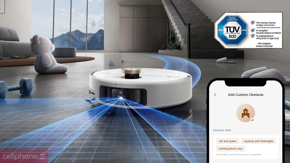 Khả năng nhận diện vật cản robot hút bụi lau nhà MOVA V70 Ultra