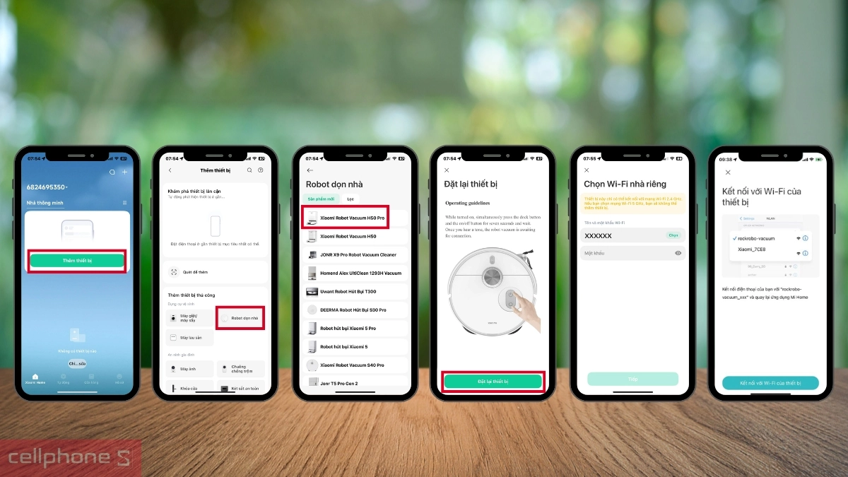 Hướng dẫn kết nối app với robot hút bụi Xiaomi Vacuum H50 Pro chi tiết