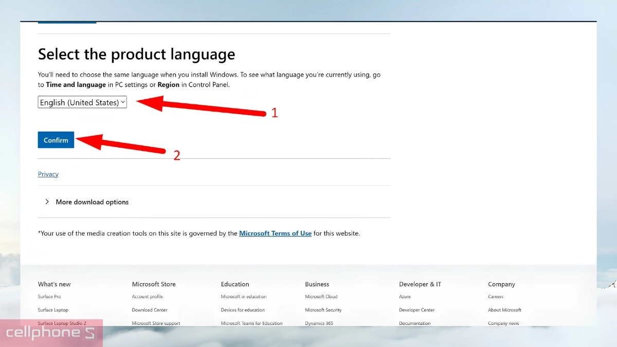 Chọn ngôn ngữ cài Windows 11